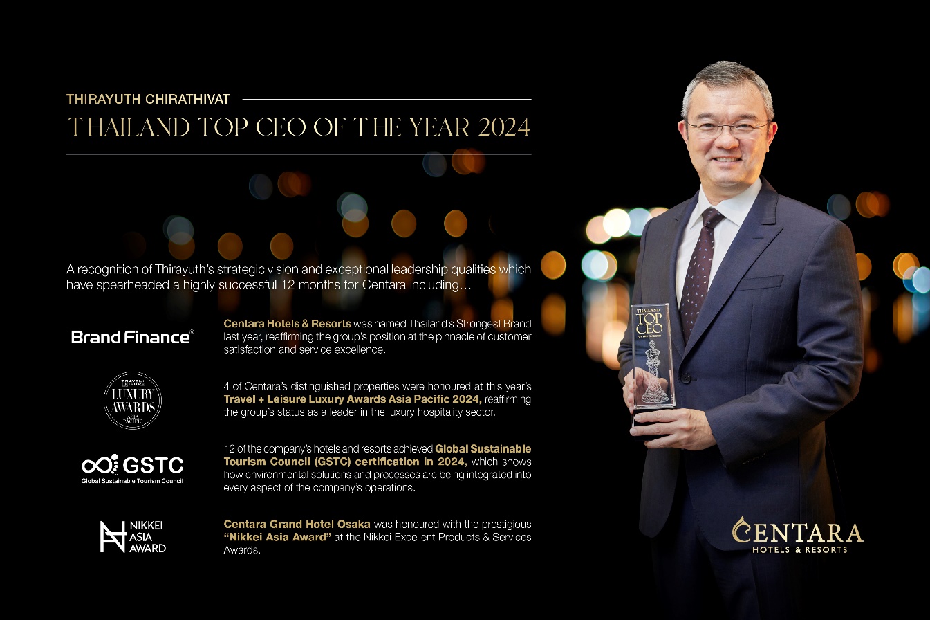 Centara CEO is 2024 Thailand Top CEO for tourism and hospitality