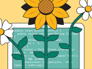 An Illustration Of Laptop With Flowers Coming Out Of The Screen.png